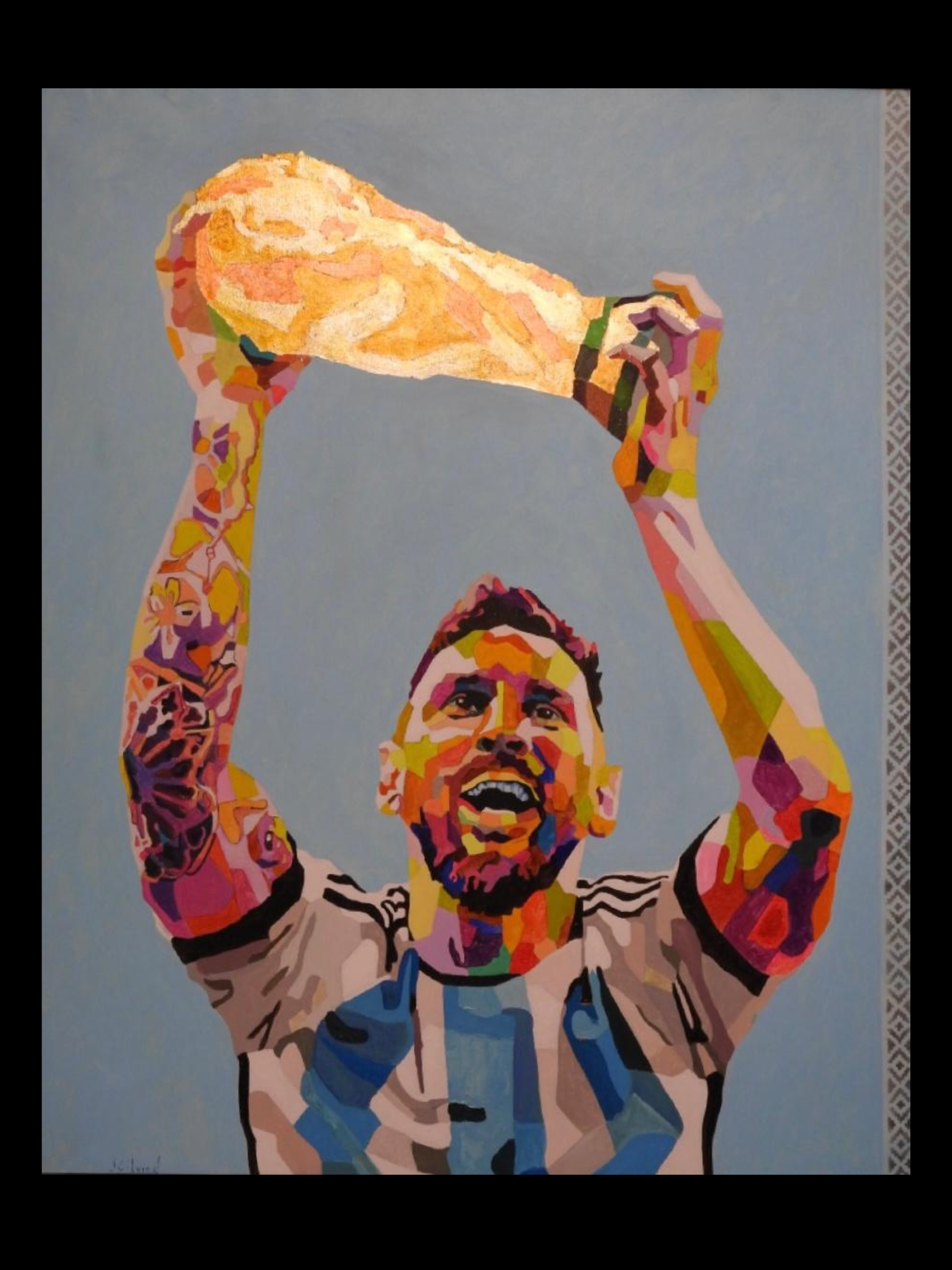 Simply Messi  - Oil  w/ gold leaf  Size : 43x52