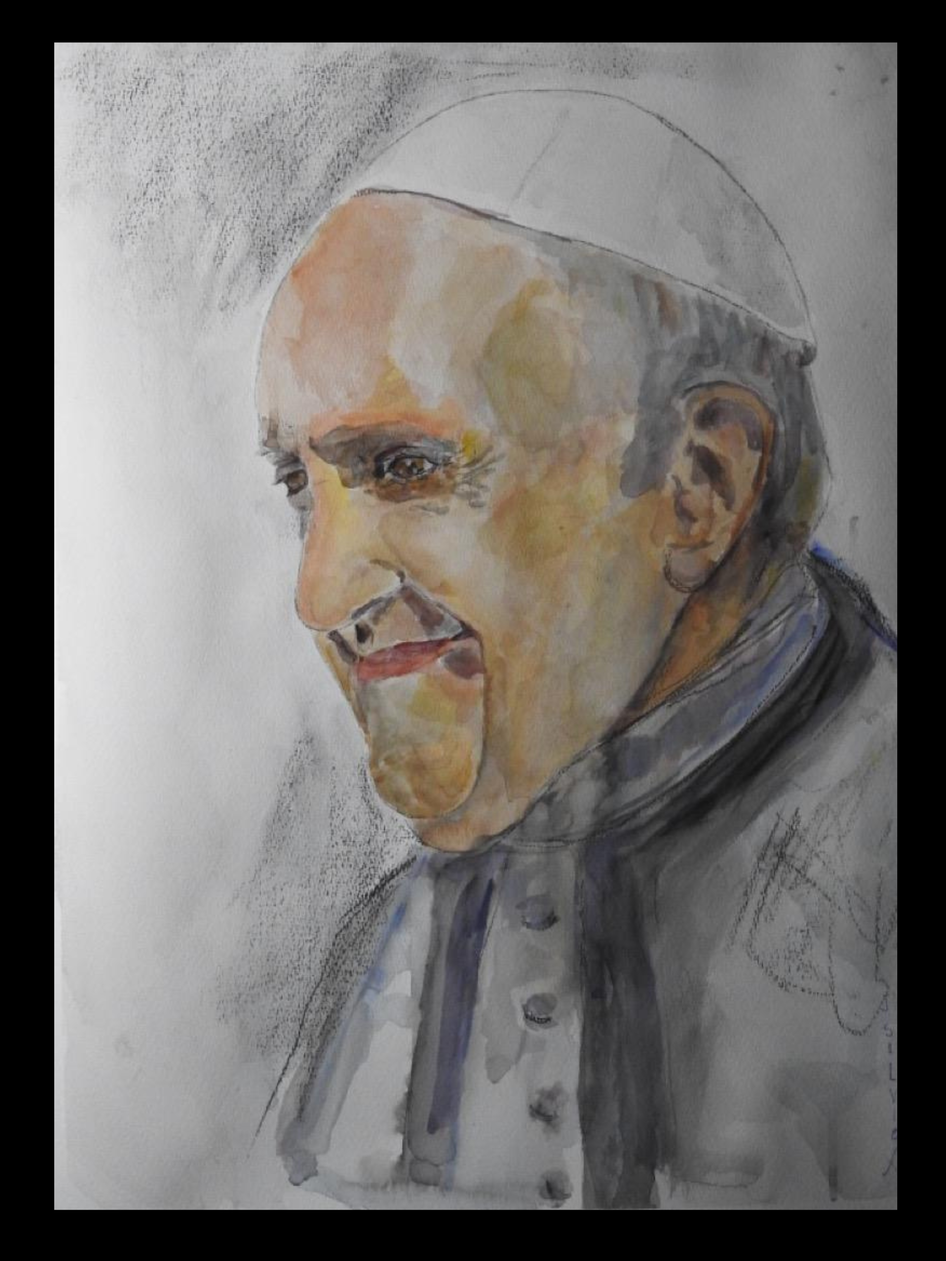 Pope Francis - Watercolor - Size: 18x24